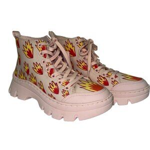 NEW! Skechers Street X Ricardo Cavolo Canvas Flames Sneakers Shoes Women's 6